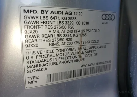 WA1AVAF15MD020653
